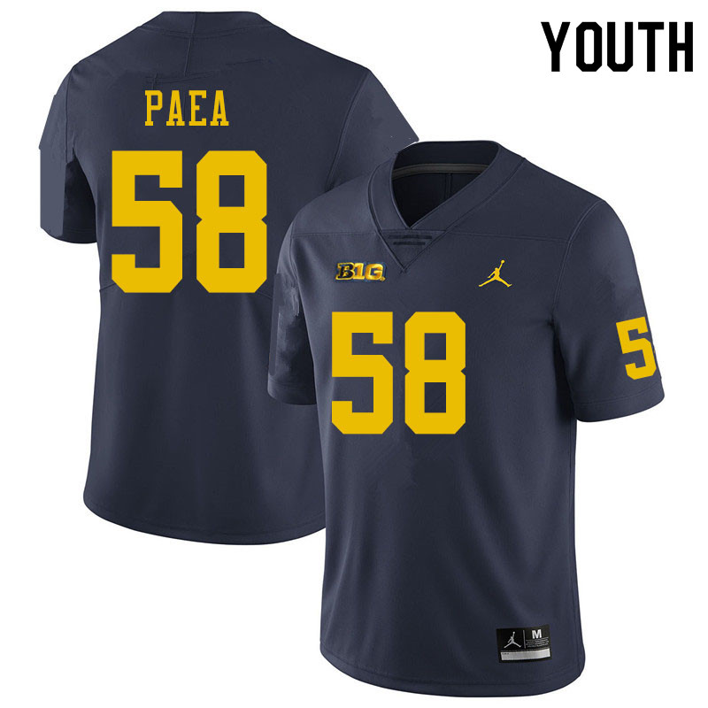 Youth #58 Phillip Paea Michigan Wolverines College Football Jerseys Sale-Navy